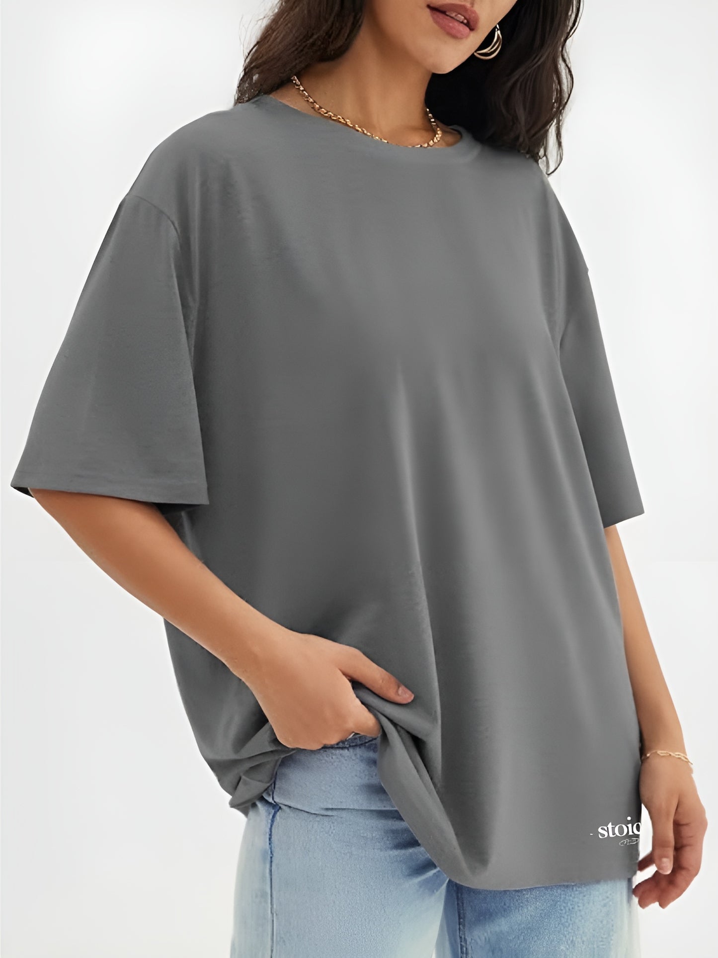 Women's Oversized Grey Tee