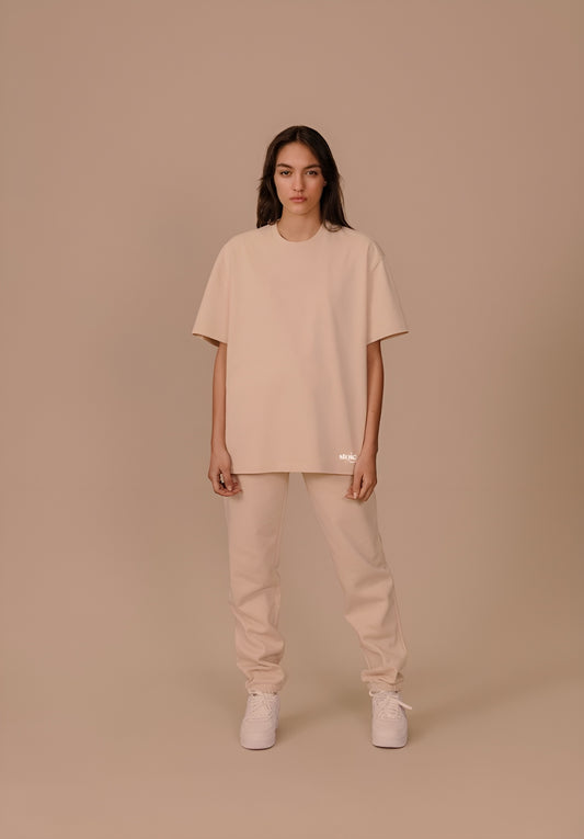 Women's Oversized Beige Tee